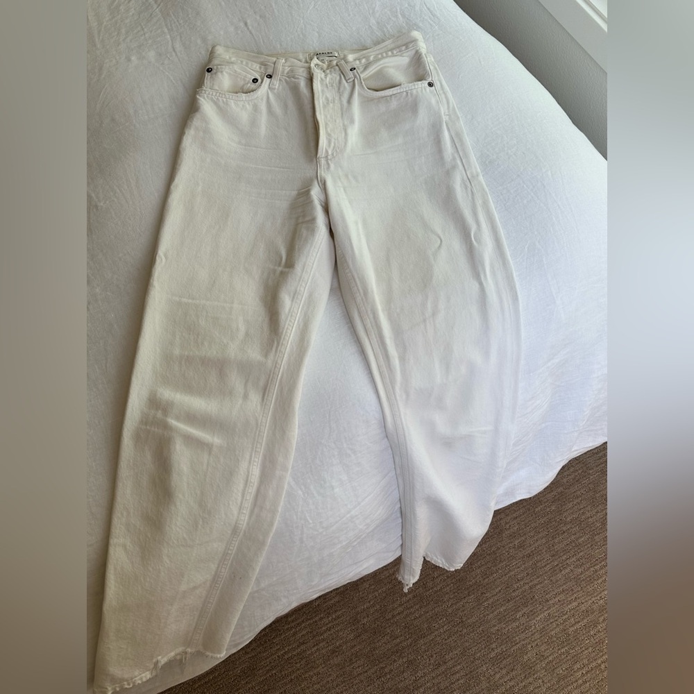 Agolde Women's Cream Straight Leg Jeans